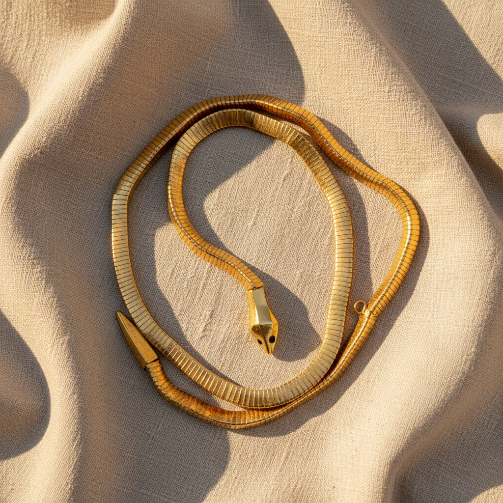 Snake Adjustable Necklace (Golden)