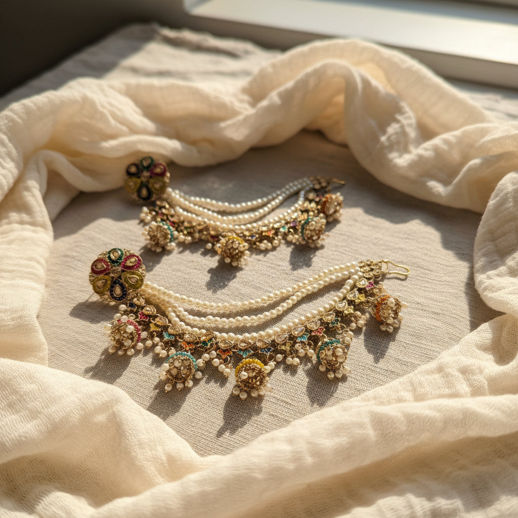 Amira Multi colour Chain Earrings