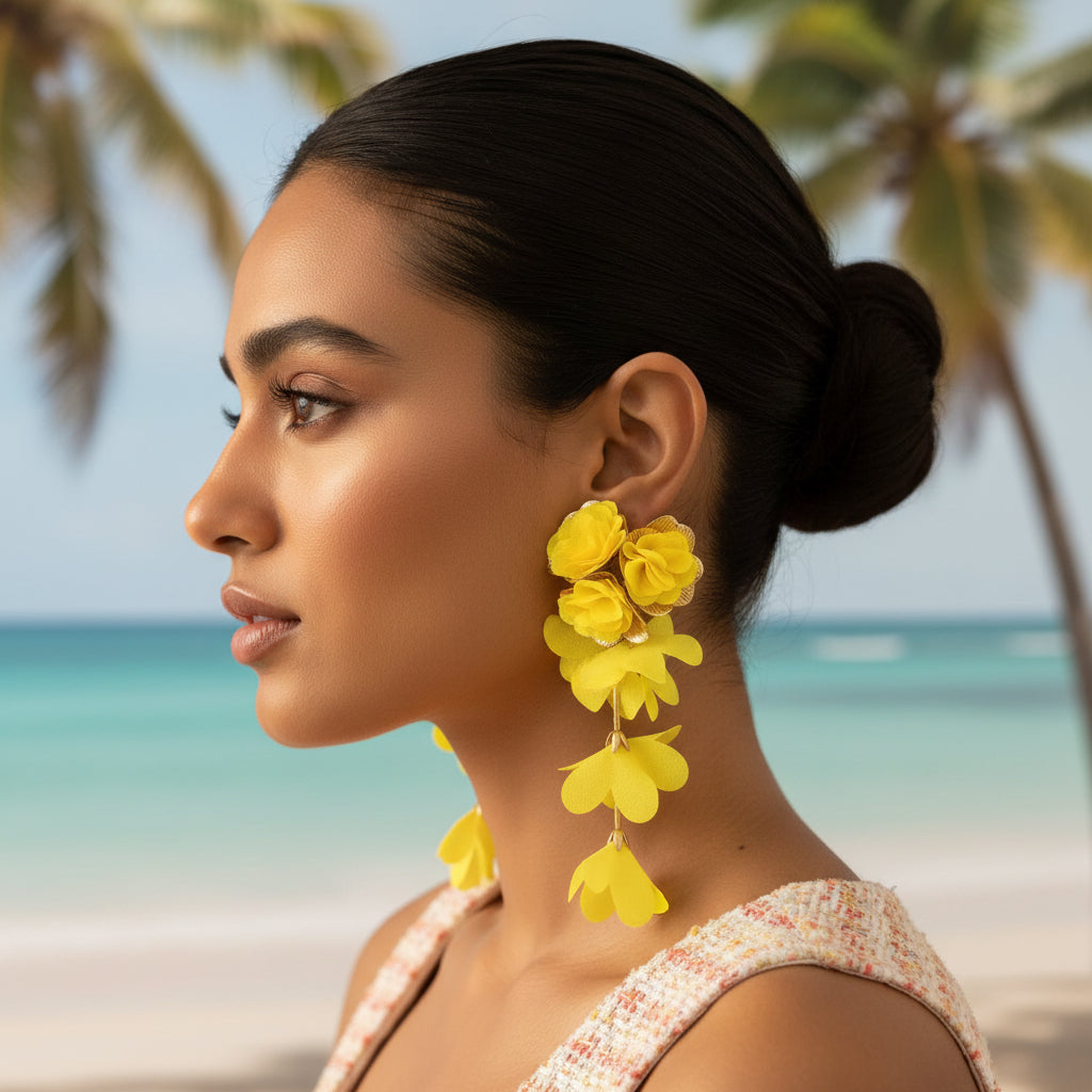 Floral Earrings (Yellow)