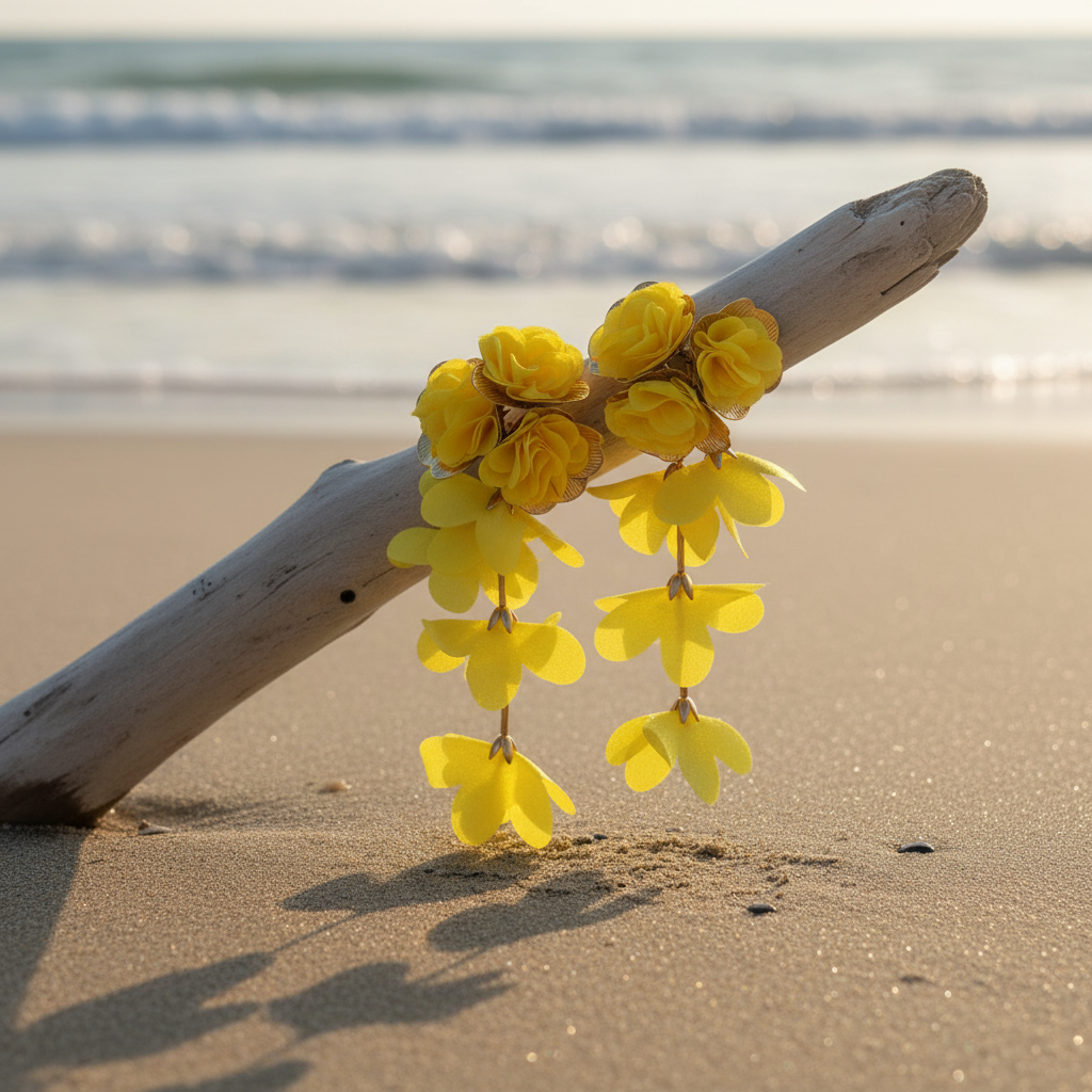 Floral Earrings (Yellow)