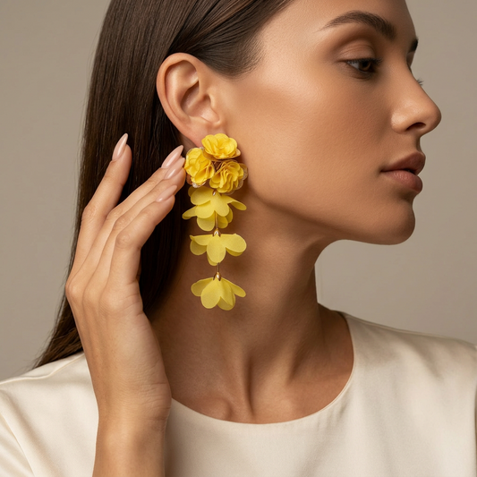 Floral Earrings (Yellow)