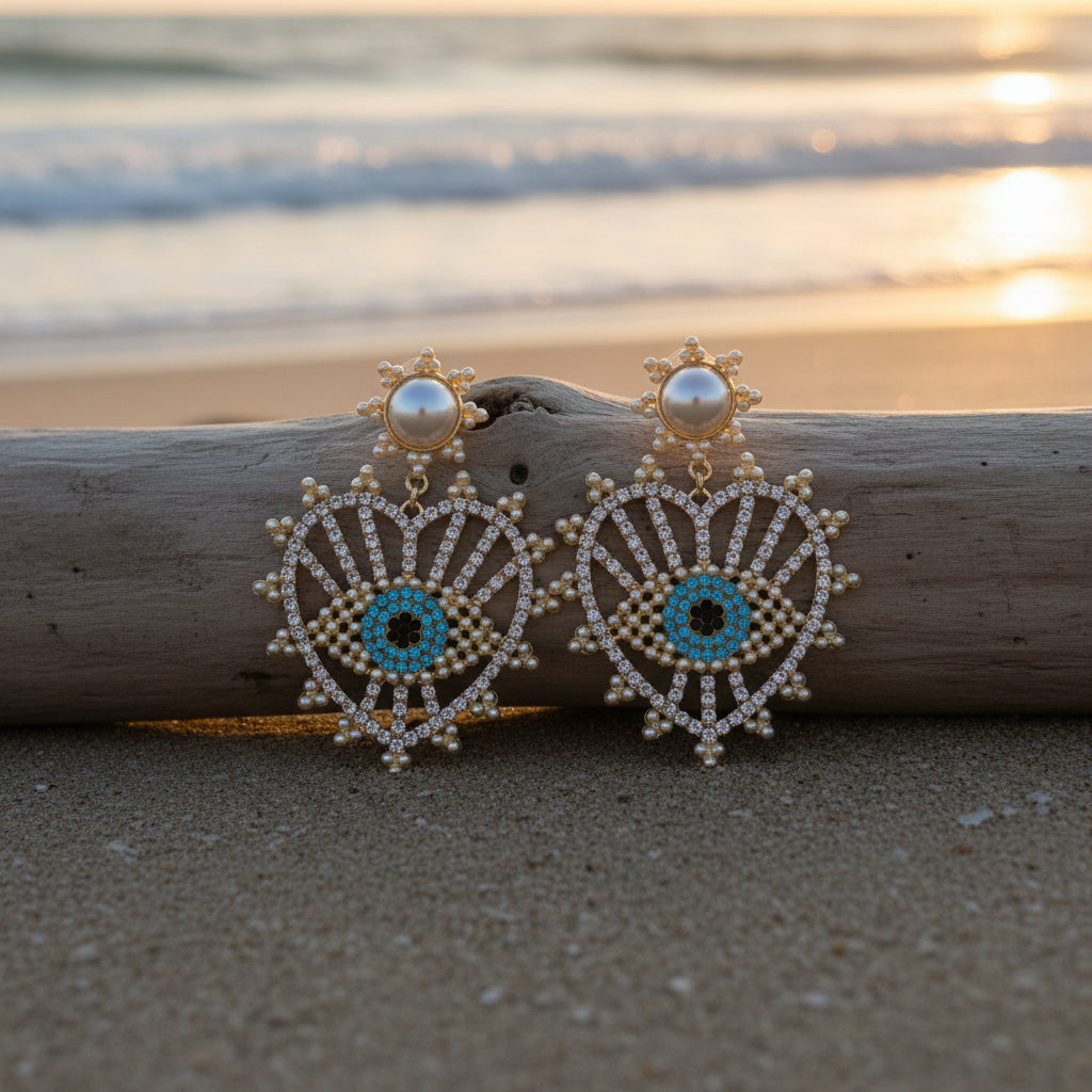 Snow eye Pearl Earrings