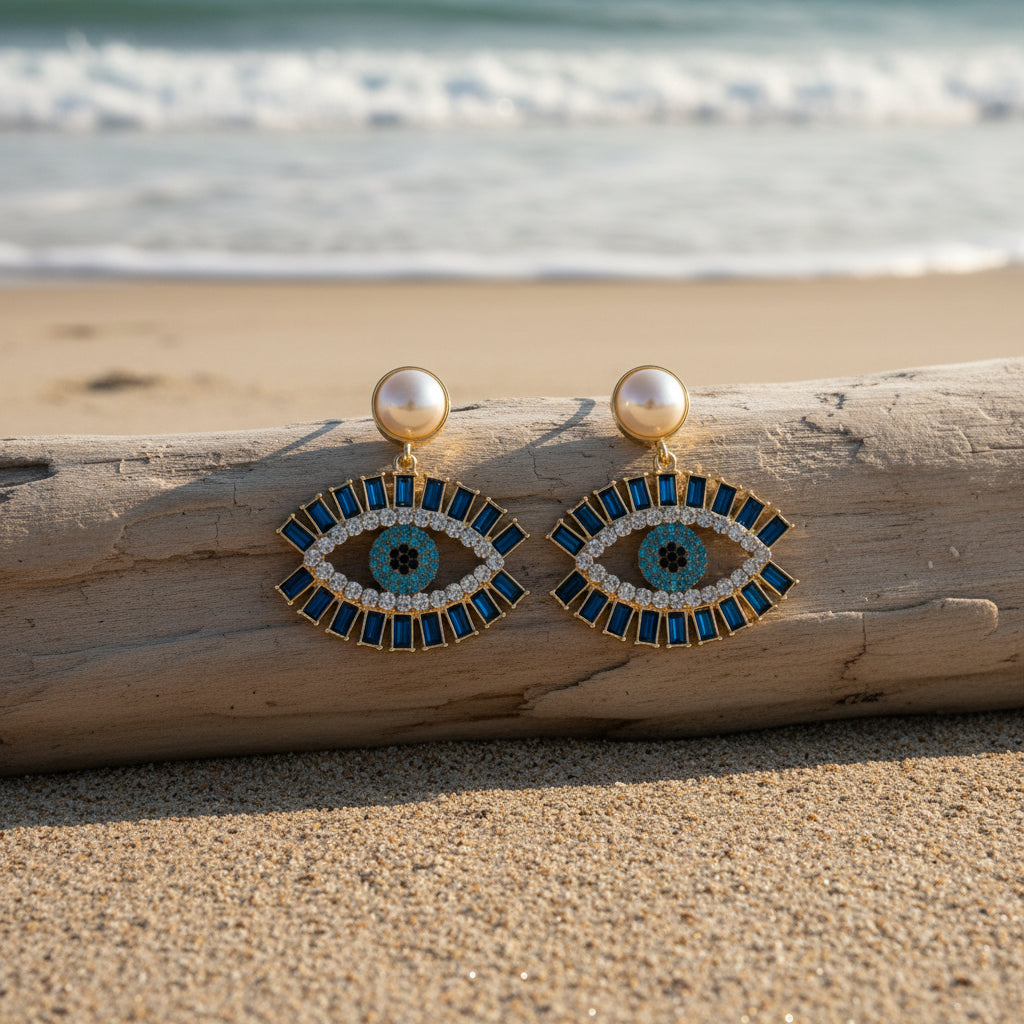 Sapphire Eye Earrings