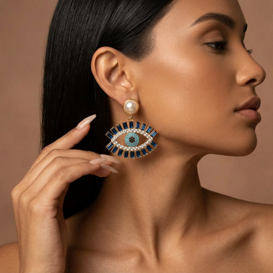 Sapphire Eye Earrings