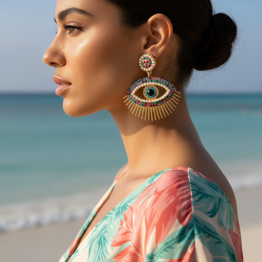 Rainbow Eye Earrings