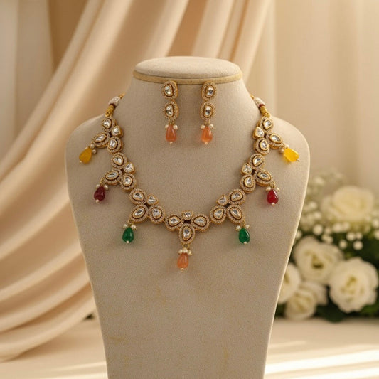 Noorika Kundan Set (Multi-colour)