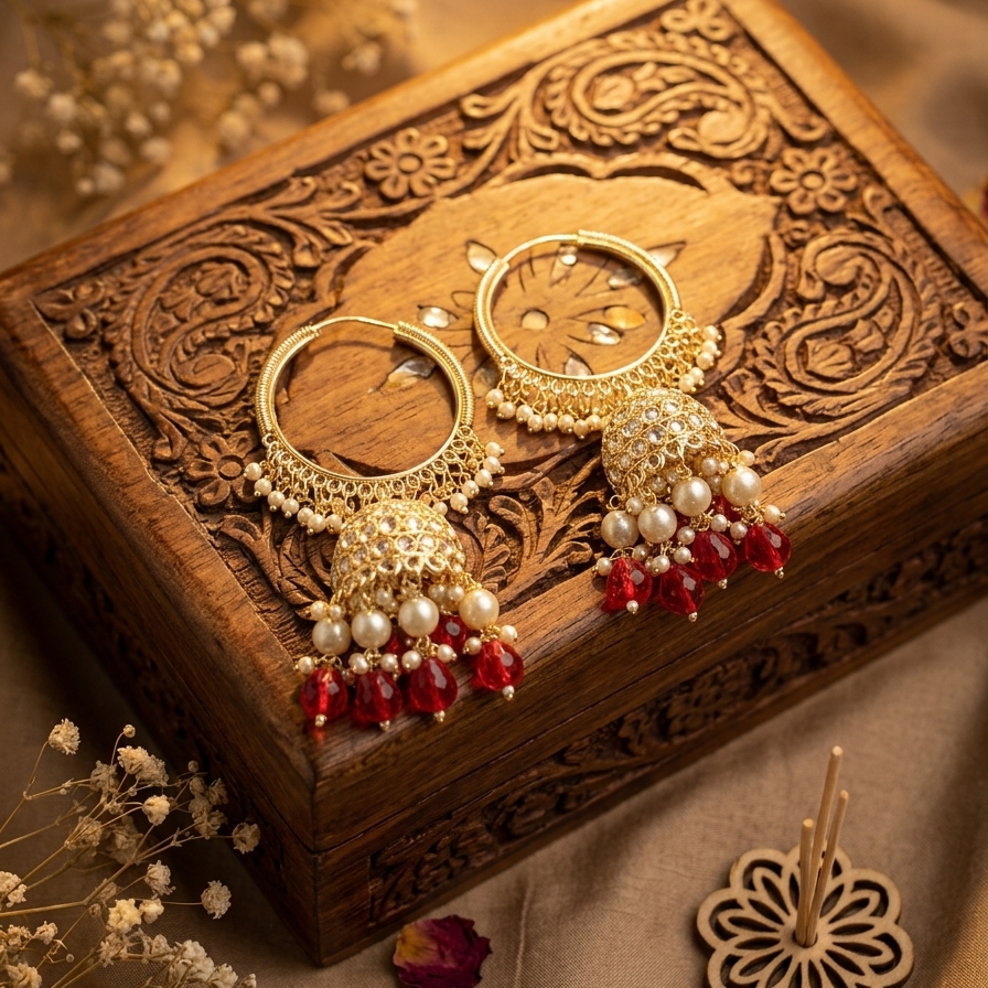 Rooh Chandbali (Red)