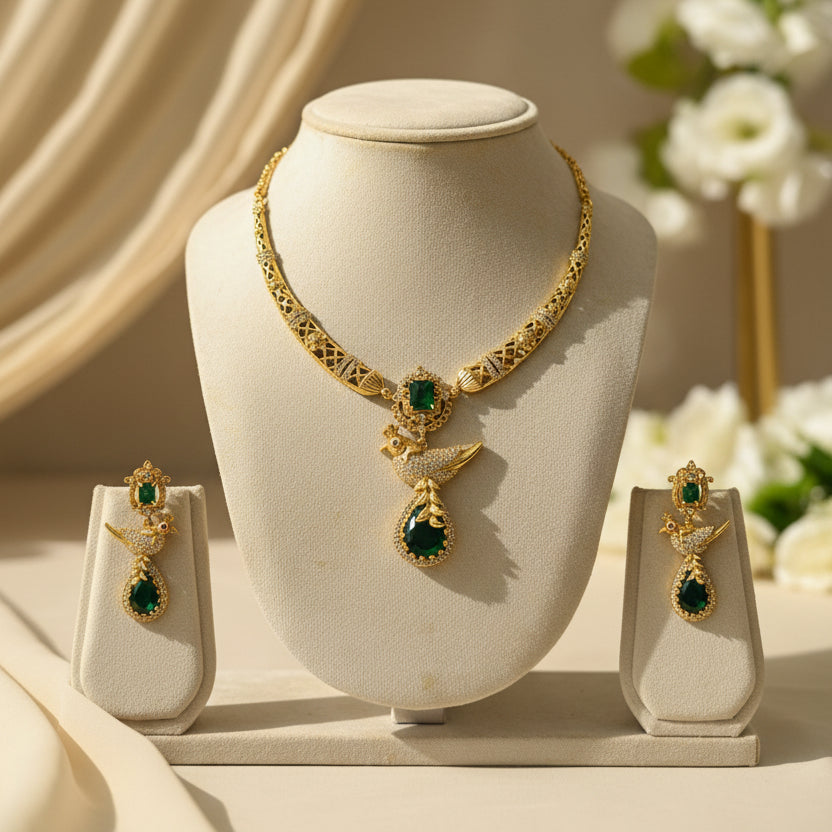 Mayur Necklace Set (Green)
