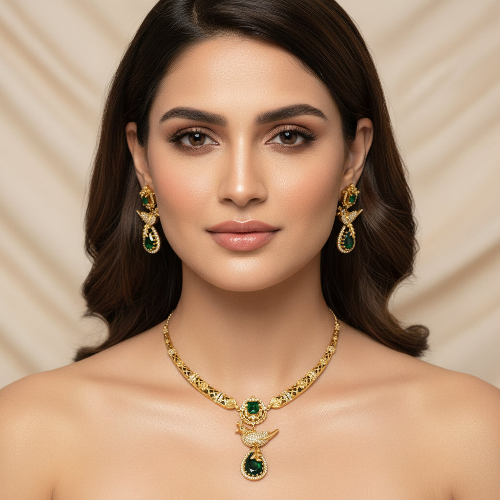 Mayur Necklace Set (Green)