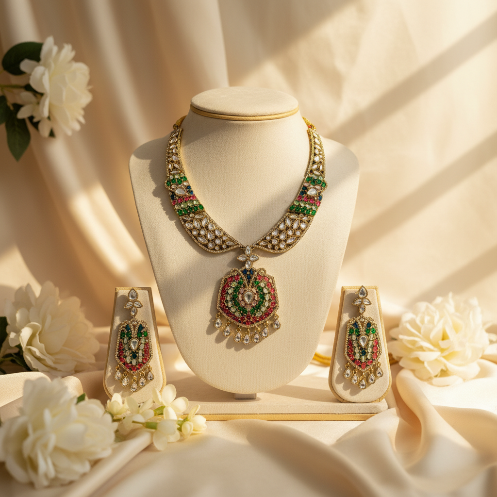 Parul Bridal Necklace Set (Multi-colour)