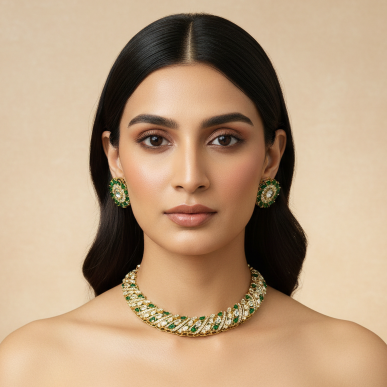 Nida Necklace Set (Green)