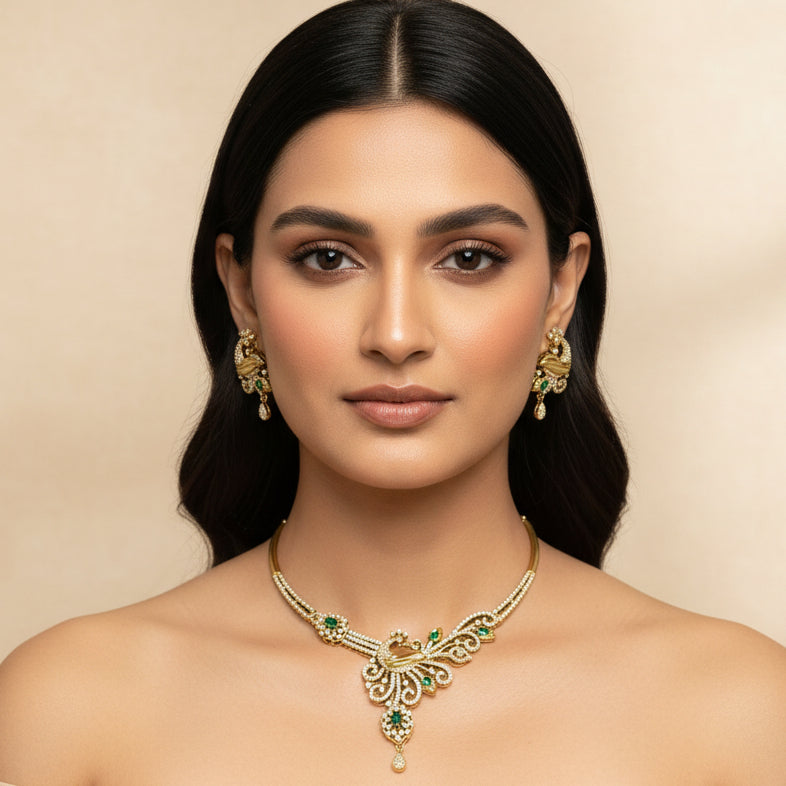 Mayura Necklace Set (Green)