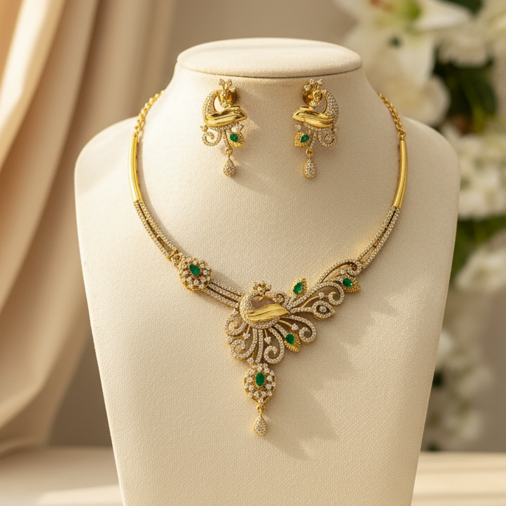 Mayura Necklace Set (Green)