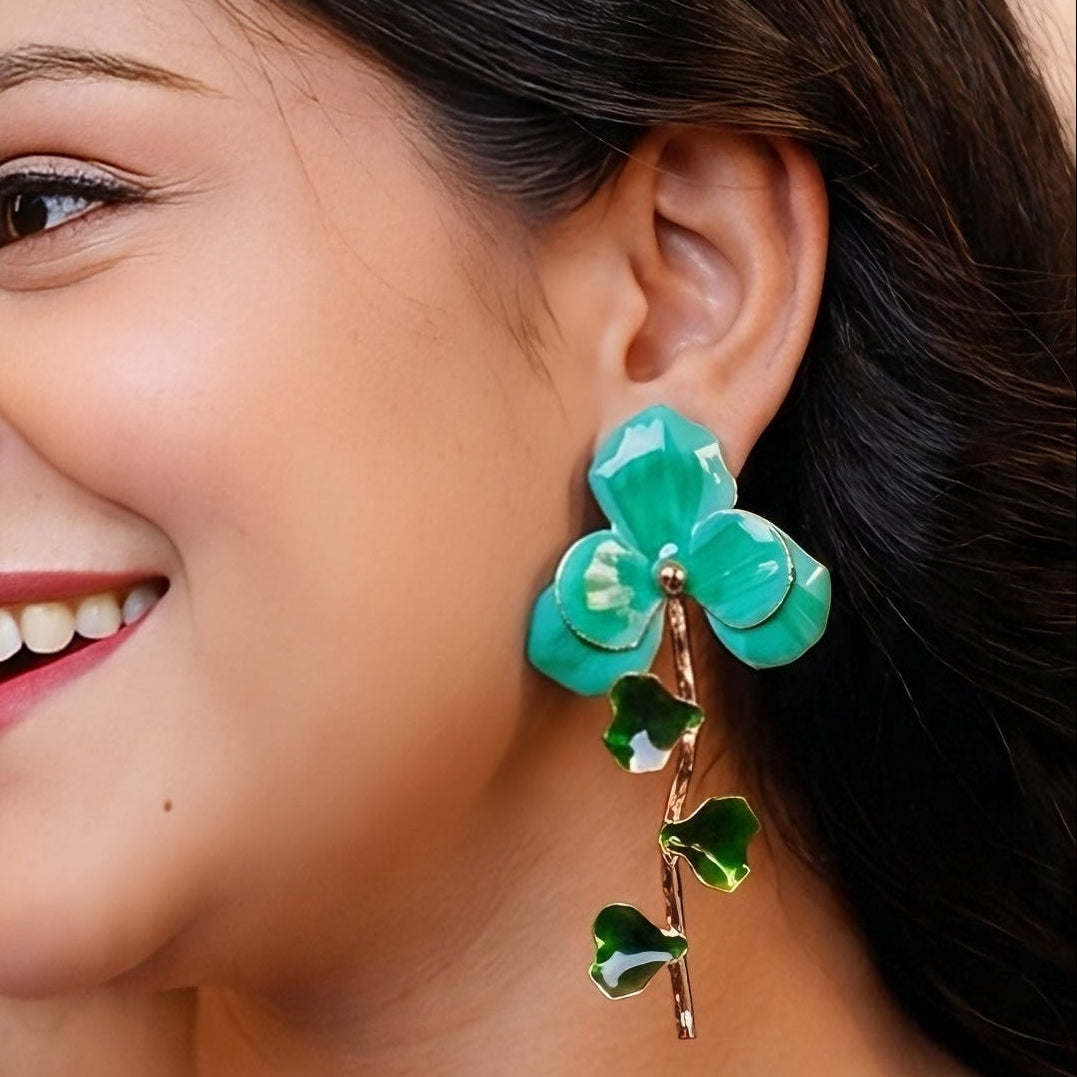Natures Bloom Earrings (Green)