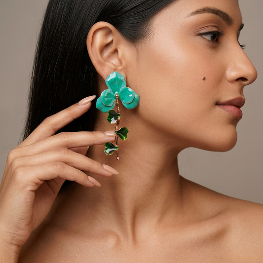 Natures Bloom Earrings (Green)