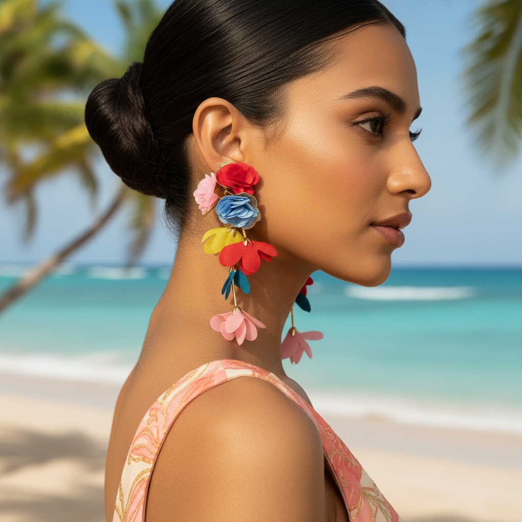 Floral Earrings (Multi-colour)