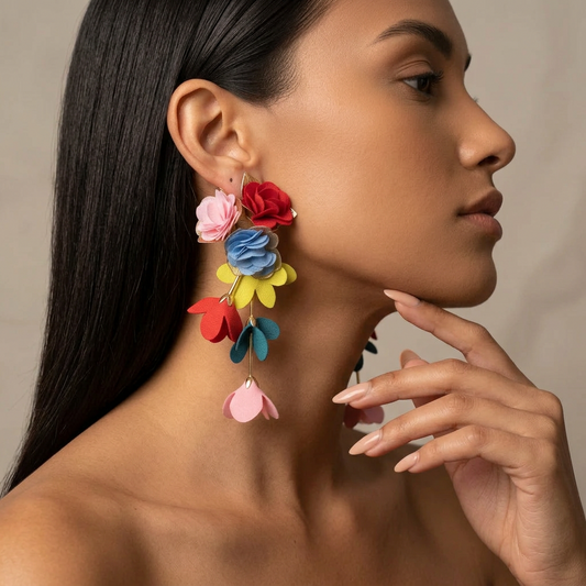 Floral Earrings (Multi-colour)