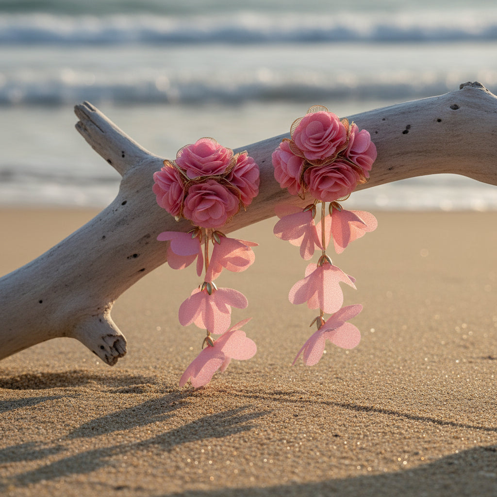 Floral Earrings (Pink)
