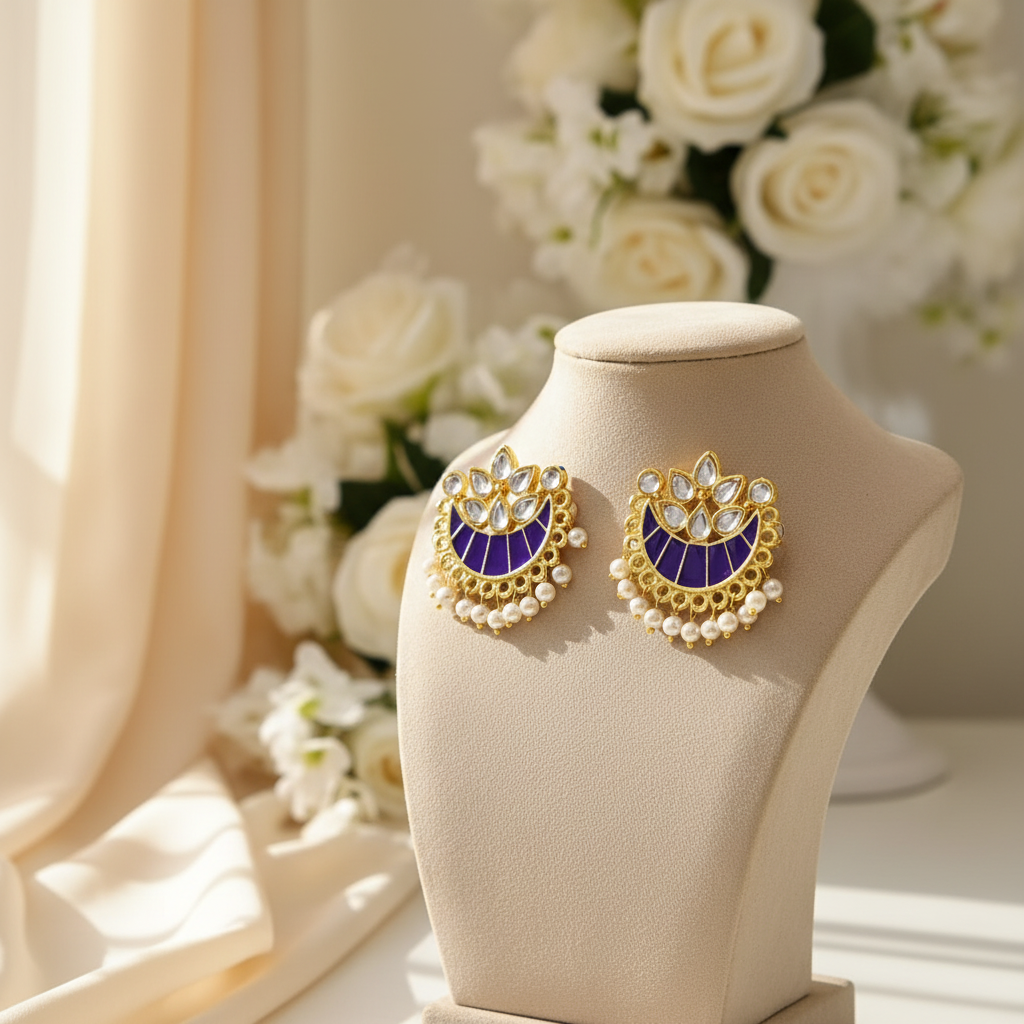 Chaand Earrings (Purple)