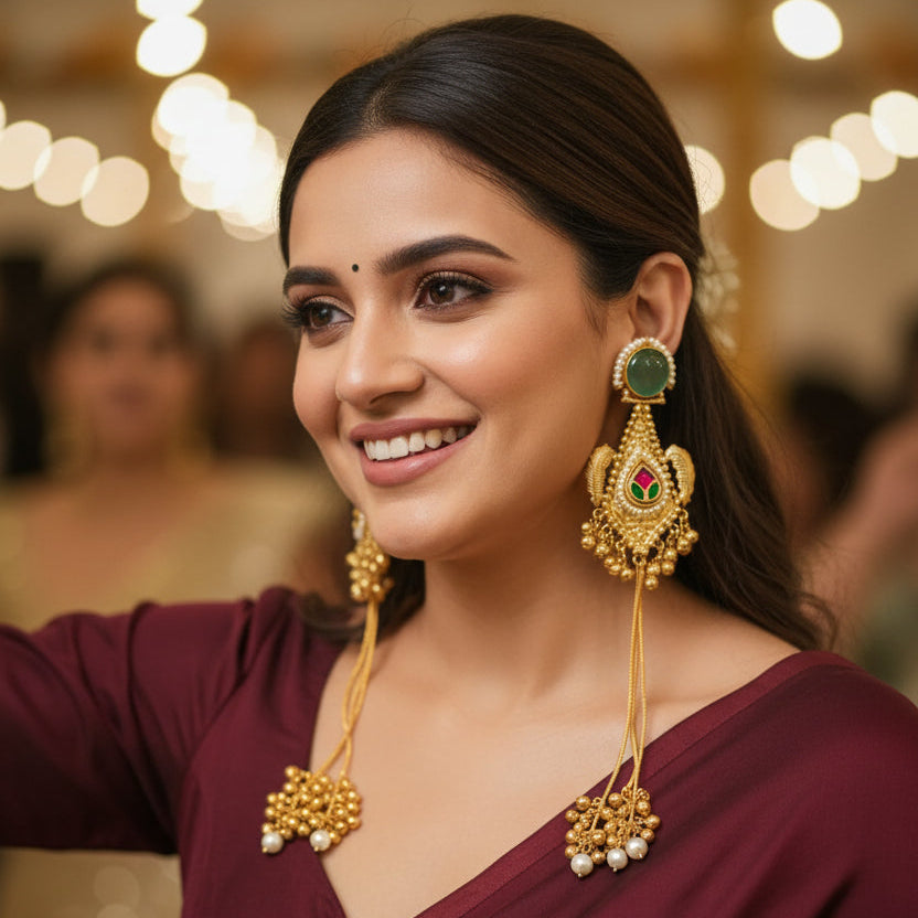 Samira Kashmiri Earrings (Mint Green)