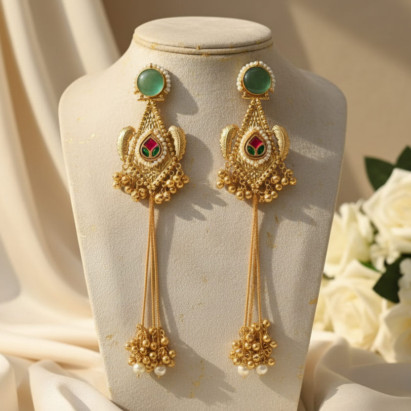 Samira Kashmiri Earrings (Mint Green)