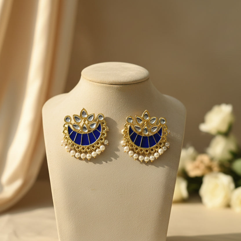Chaand Earrings (Blue)