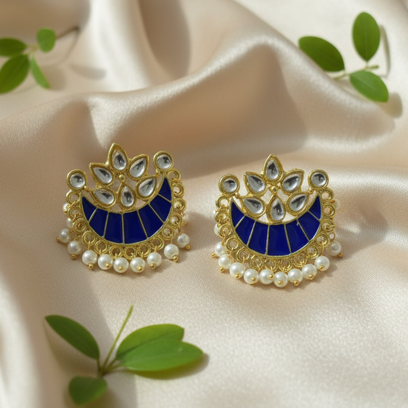 Chaand Earrings (Blue)