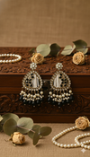 Noori Kundan Earrings (Black)