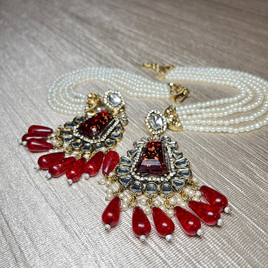 Kirnaya Chain Earrings (Red)