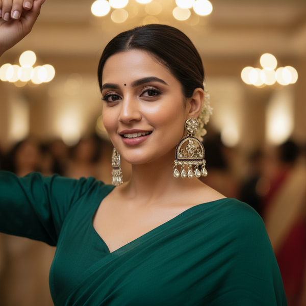 Mahi Kundan Earrings (Purple)