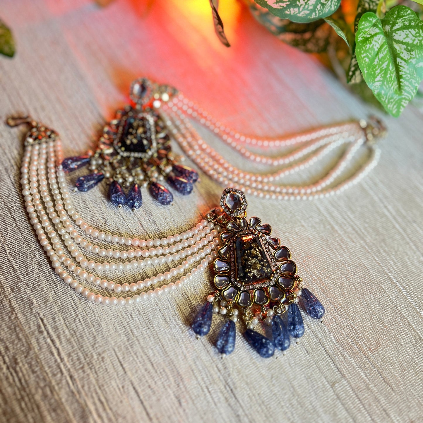 Kirnaya Chain Earrings (Blue)