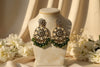Siya Kundan Earrings (Olive Green)