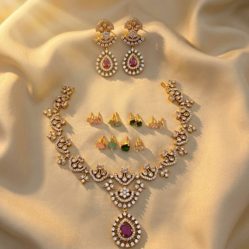 Ishani Colour Changing Kundan Necklace