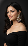 Ziya Kundan Earrings (Wine)
