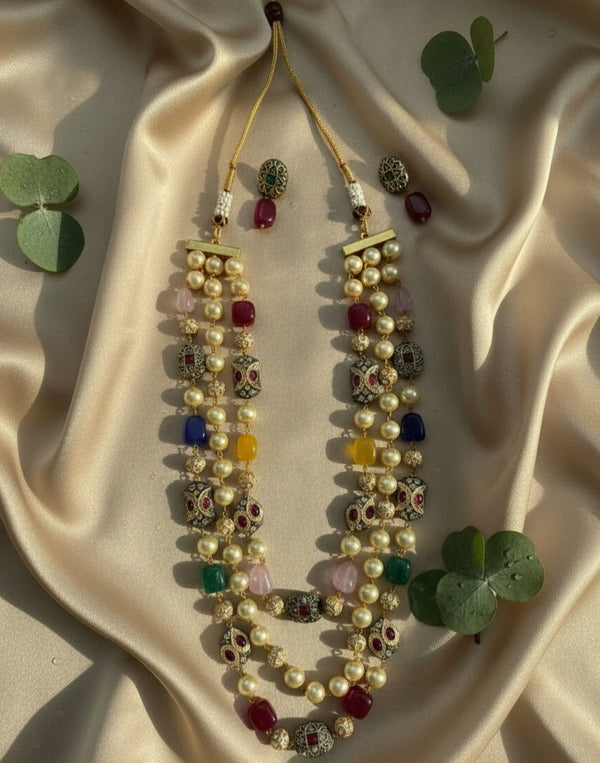 3 Tier Maharani Mala (Multi- Colour)