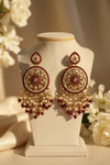 Aarohi Kundan Earrings (Wine)