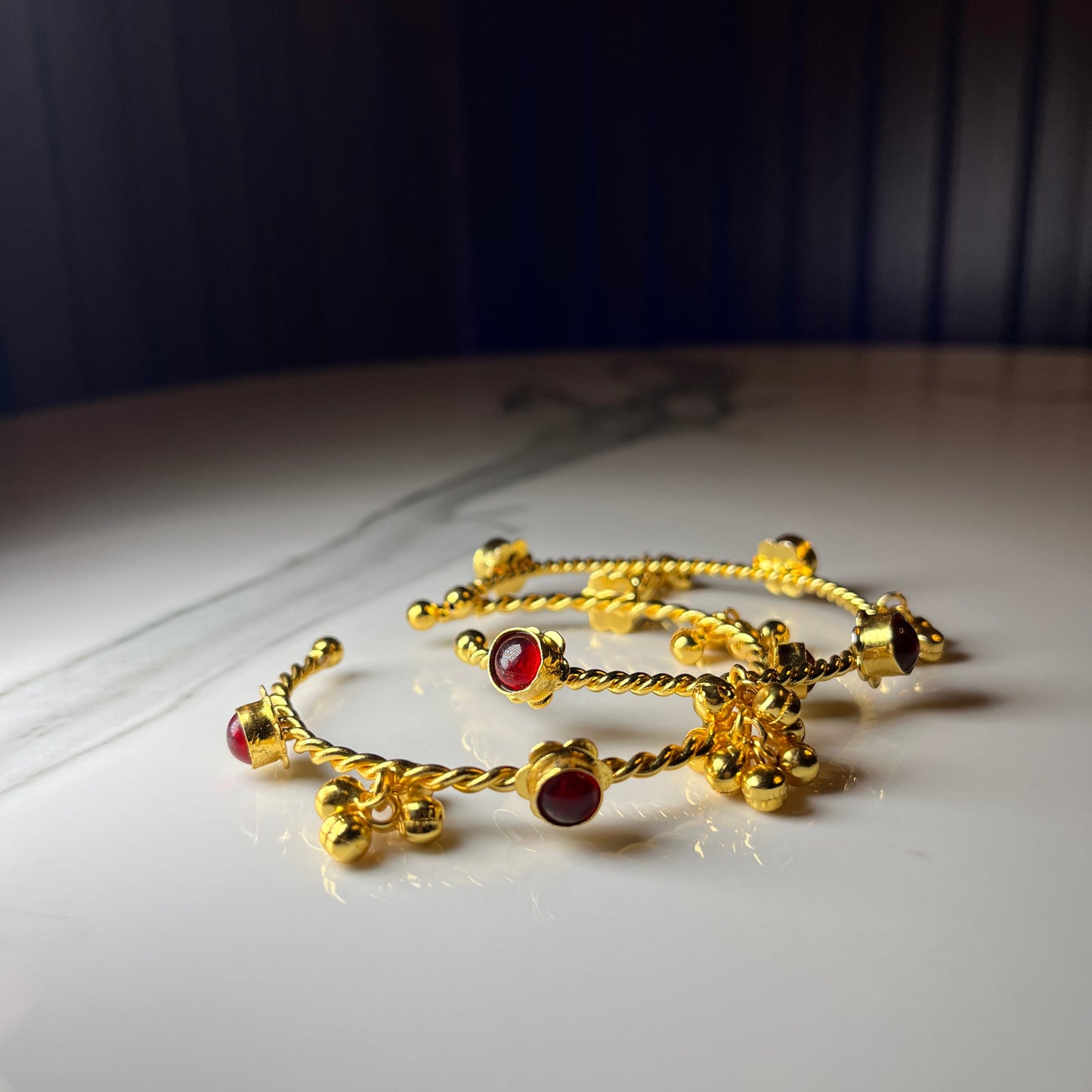 Kashmiri Adjustable Bangles Set of 2(Wine)