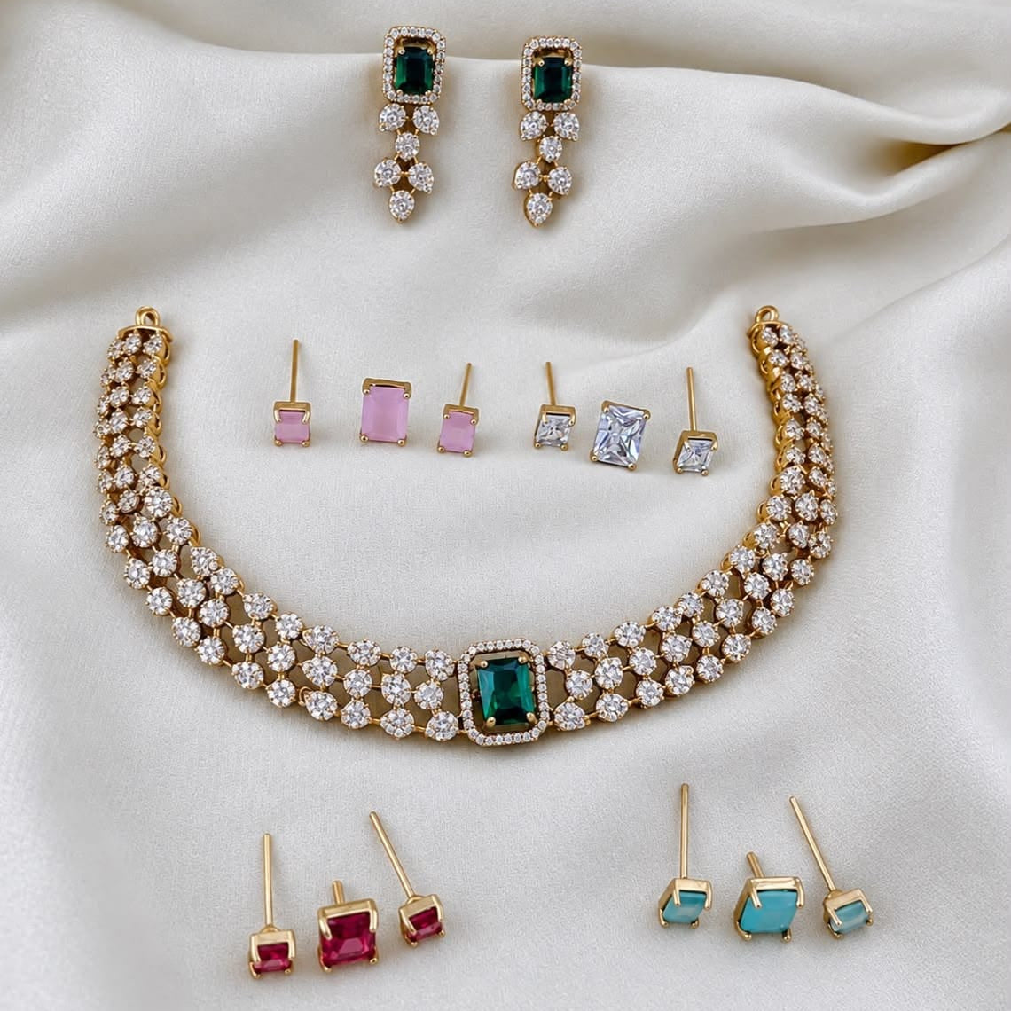 Rangoli Colour Changing Kundan Necklace