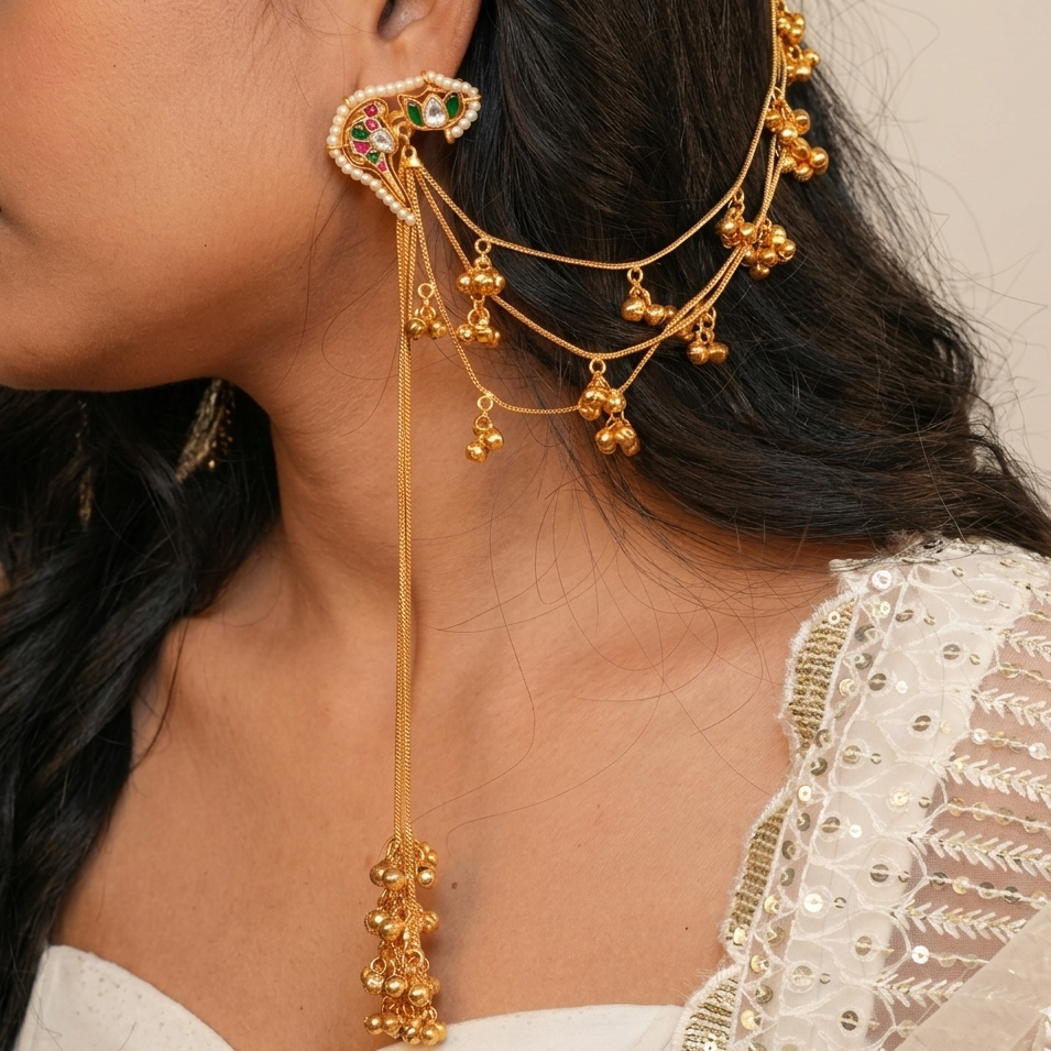 Zalak Chain Kashmiri Earrings