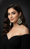 Ziya Kundan Earrings (Black)