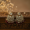 Diya Kundan Earrings (wine)