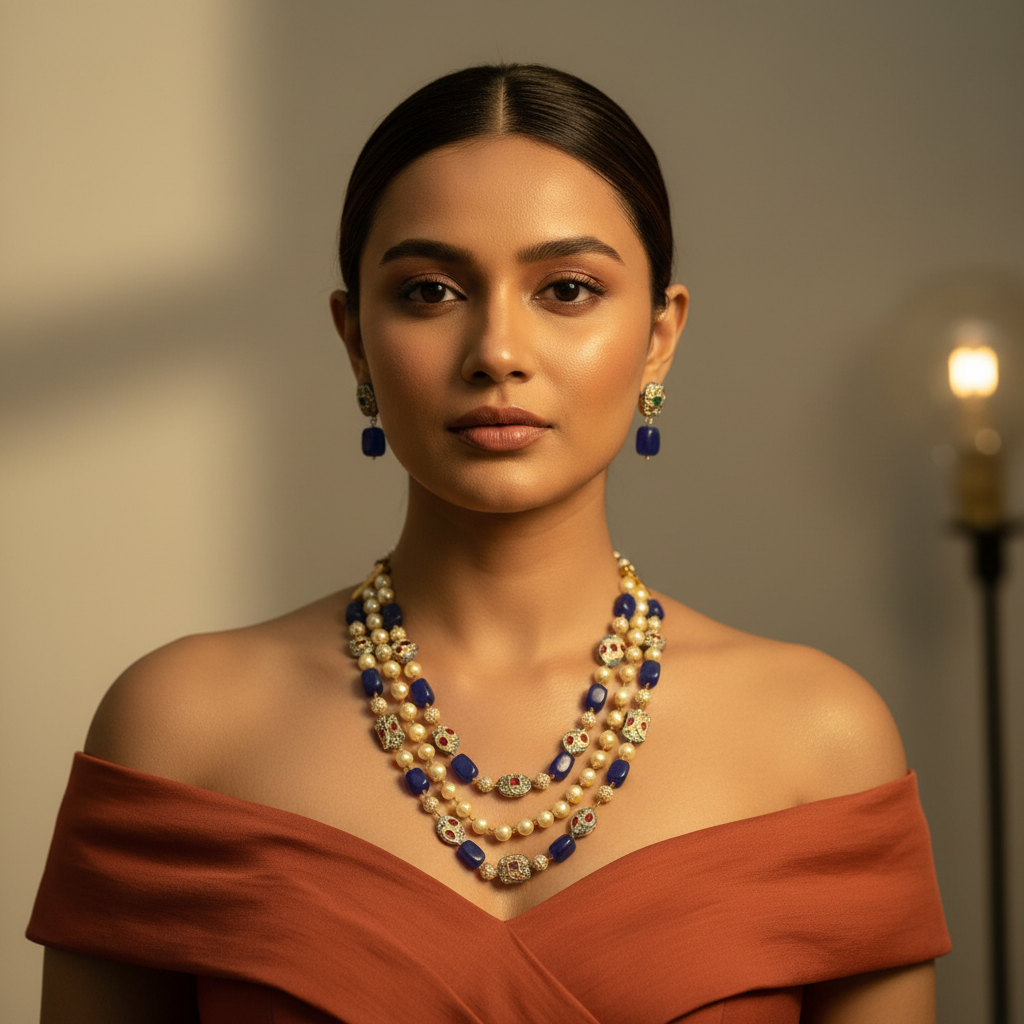 3 Tier Maharani Mala (Royal Blue)