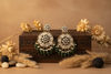 Siya Kundan Earrings (Olive Green)