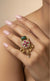 Heer Adjustable Ring (Green-Pink)