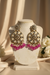 Siya Kundan Earrings (Rani -pink)