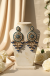 Aarohi Kundan Earrings (Royal blue)