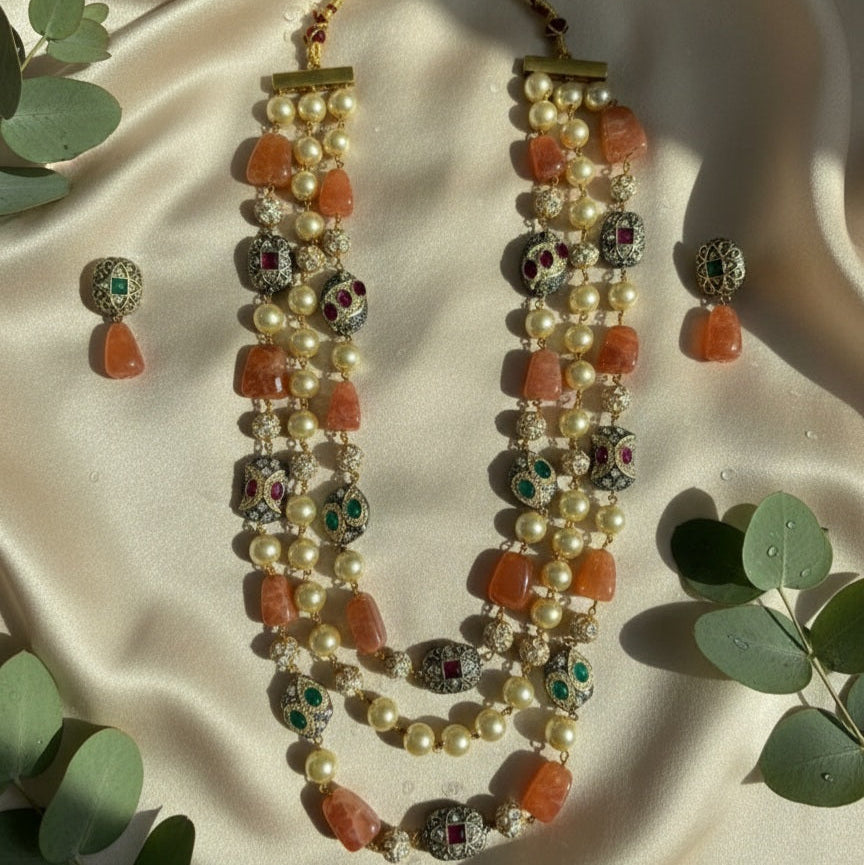 3 Tier Maharani Mala (Orange)