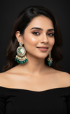 Kavya Kundan Earrings (Green)