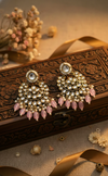 Diya Kundan Earrings (Pink)