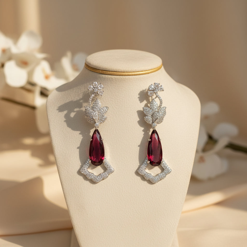 Aster AD Earrings (Ruby-Pink)
